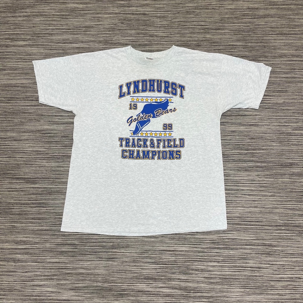 Vintage Heather Gray 1999 Lyndhurst Track and Field T-Shirt